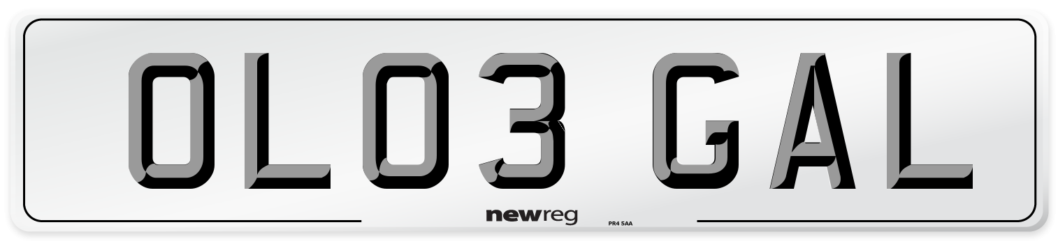 OL03 GAL Number Plate from New Reg